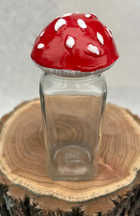 Amanita Mushroom Herb Jar